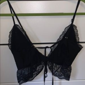 Tiger Mist Lacey Black Tank Crop Top